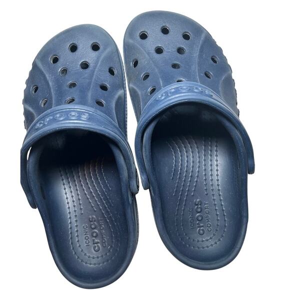 Crocs Baja Unisex Child Size 13 Navy Blue Comfort‎ Clog Slip On Strap - Picture 2 of 8